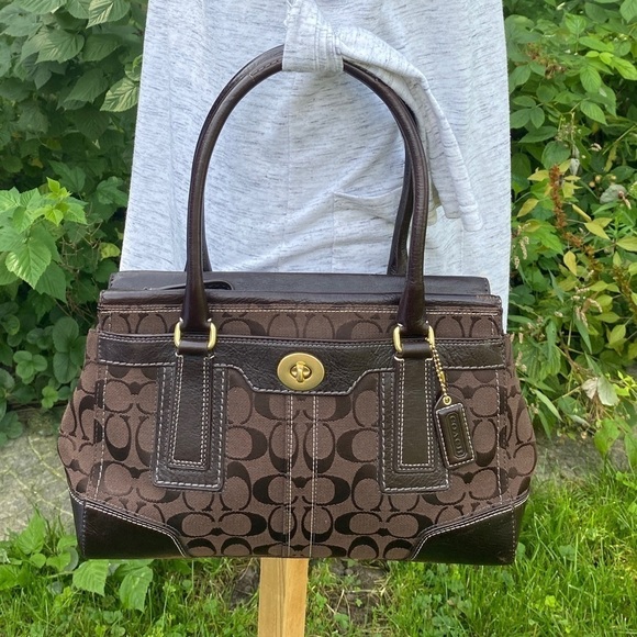 Coach 11062  Hampton Signature Handbag Brown on Brown - Picture 2 of 16